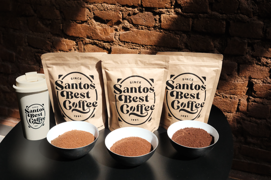 Kit degustação café moído fino com copo de fibra de bambu