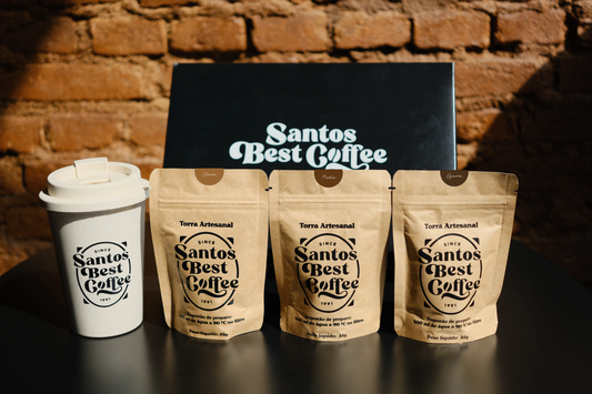Kit degustação dose única café moído fino com copo de fibra de bambu